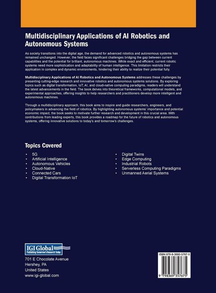 Produktbild: Multidisciplinary Applications of AI Robotics and Autonomous Systems
