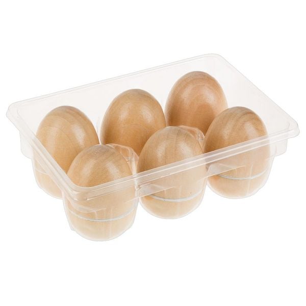 Produktbild: Idena Eierbox mit 6 Eiern aus Holz schneidbar