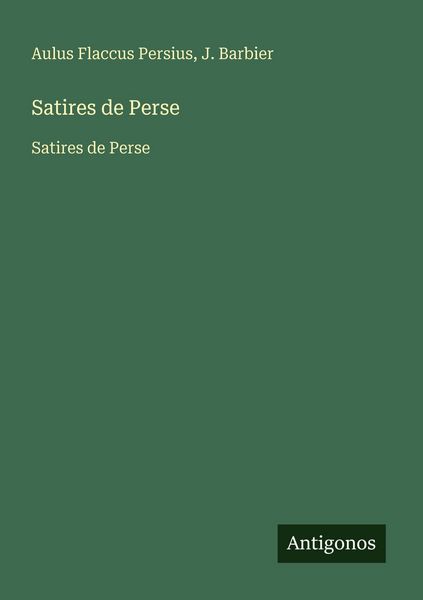 Produktbild: Satires de Perse