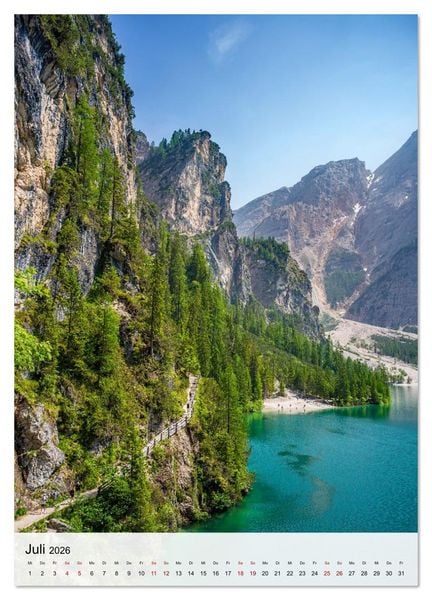 Produktbild: Pragser Wildsee - Der vielleicht sch&ouml;nste Bergsee der Dolomiten und S&uuml;dtirols (Wandkalender 2026 DIN A3 hoch), CALVENDO Monatskalender