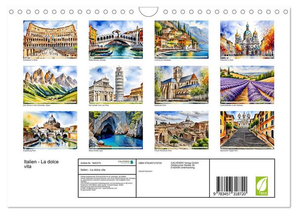 Produktbild: Italien - La dolce vita (Wandkalender 2026 DIN A4 quer), CALVENDO Monatskalender