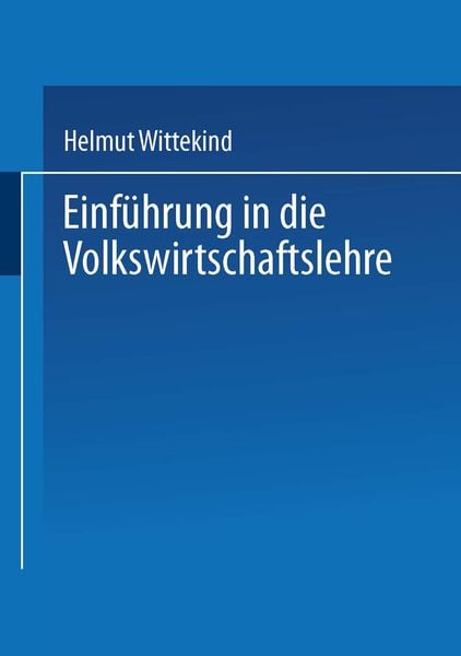 Produktbild: Einf&uuml;hrung in die Volkswirtschaftslehre