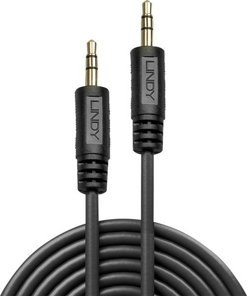 Produktbild: LINDY 35644 Klinke Audio Anschlusskabel [1x Klinkenstecker 3.5 mm - 1x Klinkenstecker 3.5 mm] 5.00 m Schwarz