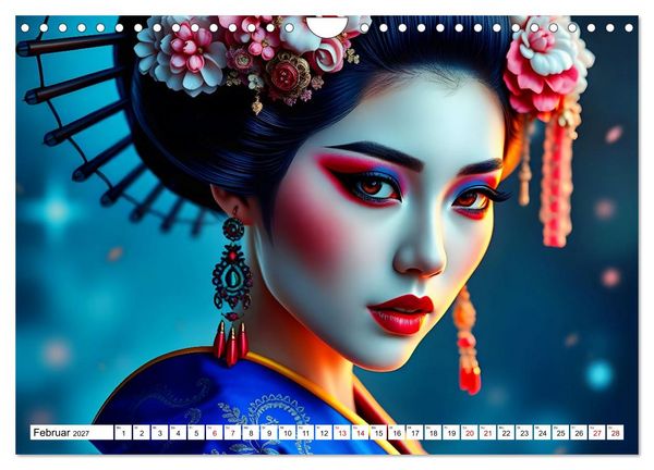 Produktbild: Dunkle Eleganz der Geishas (Wandkalender 2027 DIN A4 quer), CALVENDO Monatskalender