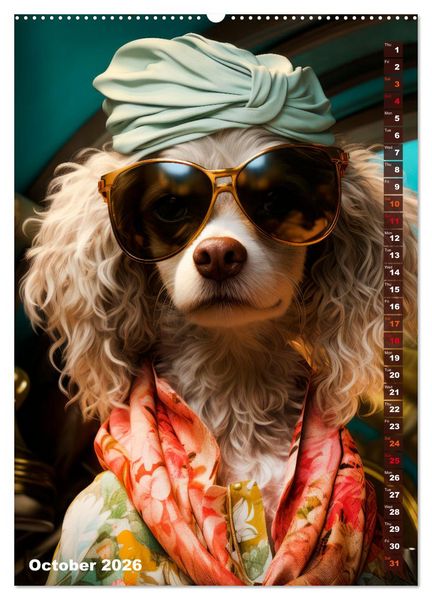 Produktbild: Stylish Dogs (Wall Calendar 2026 DIN A2 portrait), CALVENDO 12 Month Wall Calendar
