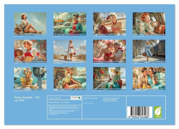 Produktbild: Retro &Auml;sthetik &ndash; Pin-up Girls (Wandkalender 2026 DIN A4 quer), CALVENDO Monatskalender