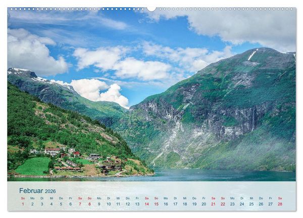 Produktbild: Norwegen von Oslo bis &Aring;lesund (hochwertiger Premium Wandkalender 2026 DIN A2 quer), Kunstdruck in Hochglanz