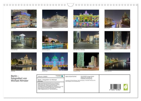 Produktbild: Berlin - fotografiert von Michael Allmaier (Wandkalender 2026 DIN A3 quer), CALVENDO Monatskalender