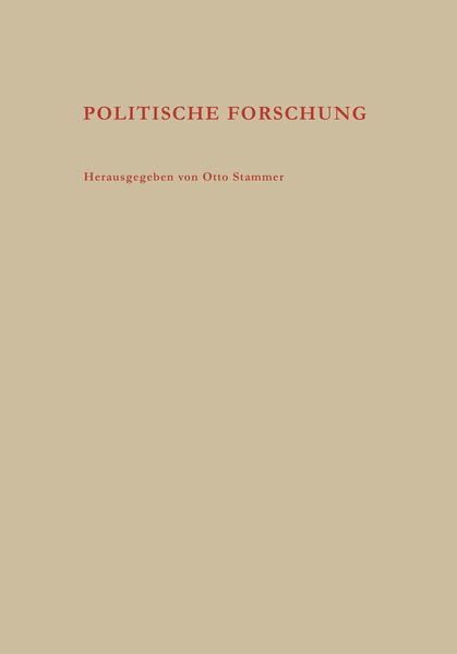 Produktbild: Politische Forschung