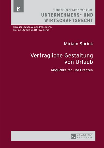 Produktbild: Vertragliche Gestaltung von Urlaub