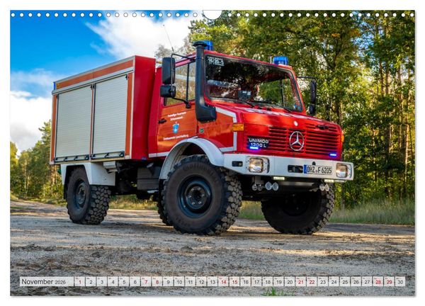 Produktbild: Die 4 UNIMOGS der Feuerwehr Schwanewede (Wandkalender 2026 DIN A3 quer), CALVENDO Monatskalender
