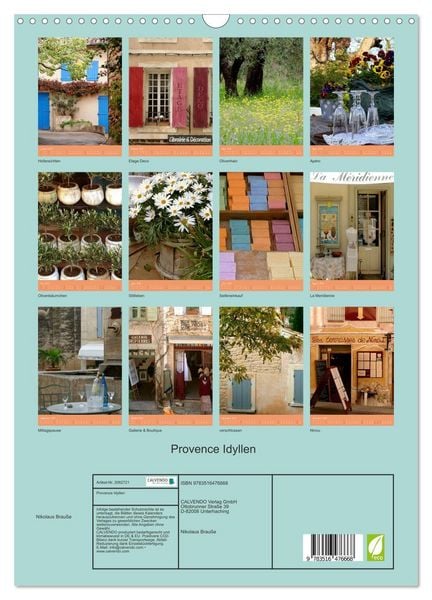 Produktbild: Provence Idyllen (Wandkalender 2026 DIN A3 hoch), CALVENDO Monatskalender