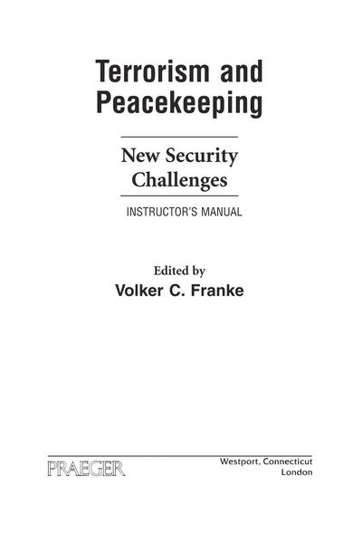 Produktbild: Terrorism and Peacekeeping