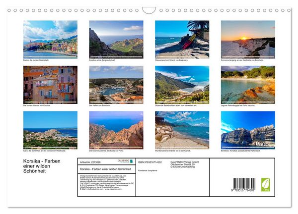 Produktbild: Korsika - Farben einer wilden Sch&ouml;nheit (Wandkalender 2026 DIN A3 quer), CALVENDO Monatskalender
