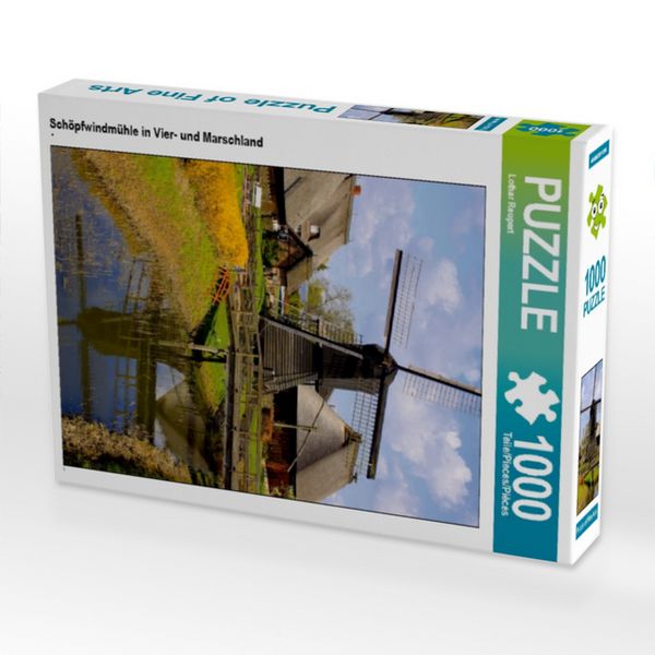 CALVENDO Puzzle Schöpfwindmühle in Vier- und Marschland | 1000 Teile Lege-Größe 64x48cm Foto-Puzzle für glückliche Stunden