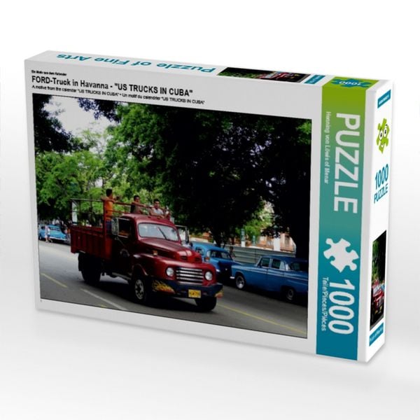 CALVENDO Puzzle FORD-Truck in Havanna - Ein Motiv aus dem Kalender 'US TRUCKS IN CUBA' | 1000 Teile Lege-Größe 64x48cm Foto-Puzzle für glückliche