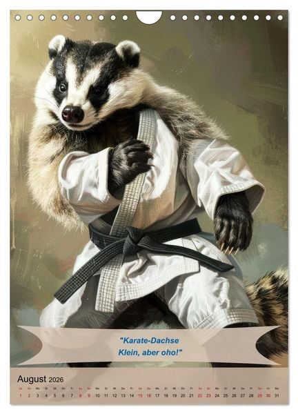 Produktbild: Tierisch lustige Karatek&auml;mpfer (Wandkalender 2026 DIN A4 hoch), CALVENDO Monatskalender