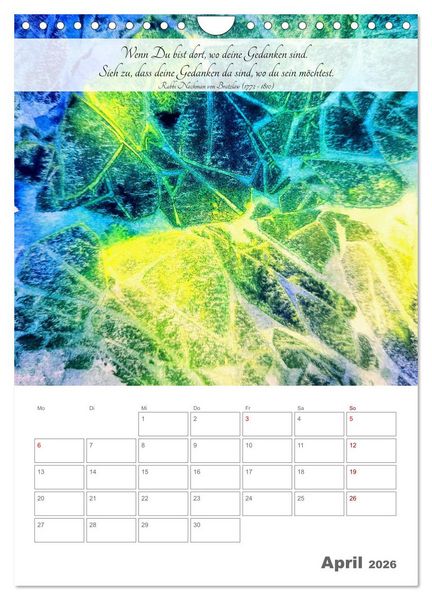 Produktbild: Farben der Achtsamkeit - Farbenreiche Aquarell-Tr&auml;ume mit Zitaten zur inneren Ruhe (Wandkalender 2026 DIN A4 hoch), CALVENDO Monatskalender