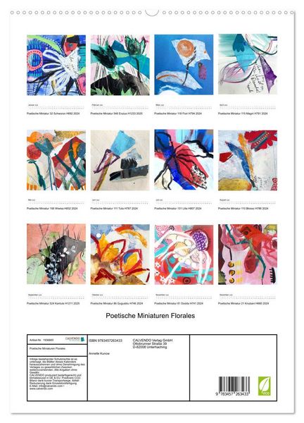 Produktbild: Poetische Miniaturen Florales (hochwertiger Premium Wandkalender 2026 DIN A2 hoch), Kunstdruck in Hochglanz