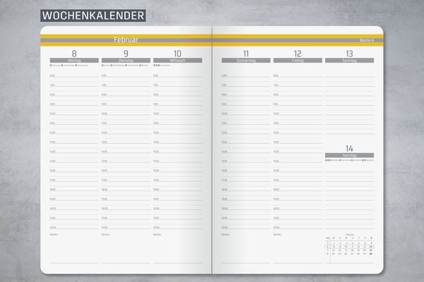 Produktbild: SIGEL L2704 Wochenkalender Linescape 2027, ca. A5, , hellgrau, gelb