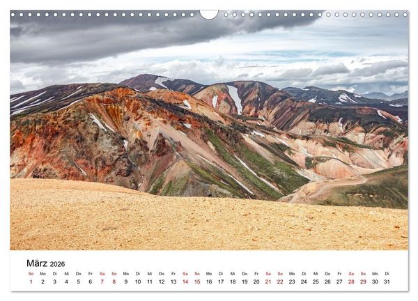 Produktbild: Island, Landmannalaugar: Regenbogenberge (Wandkalender 2026 DIN A3 quer), CALVENDO Monatskalender
