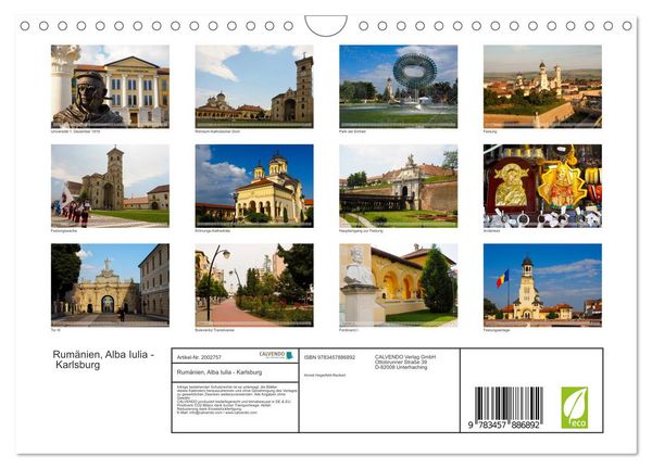 Produktbild: Rum&auml;nien, Alba Iulia - Karlsburg (Wandkalender 2026 DIN A4 quer), CALVENDO Monatskalender