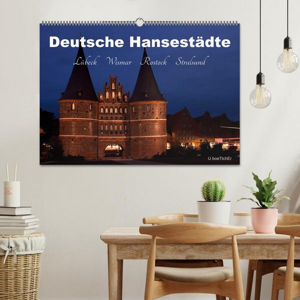 Produktbild: Deutsche Hansest&auml;dte - L&uuml;beck Wismar Rostock Stralsund (Wandkalender 2026 DIN A2 quer), CALVENDO Monatskalender