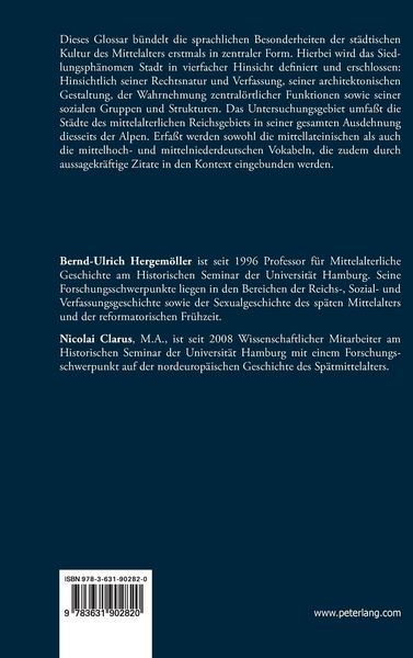 Produktbild: Glossar zur Geschichte der mittelalterlichen Stadt