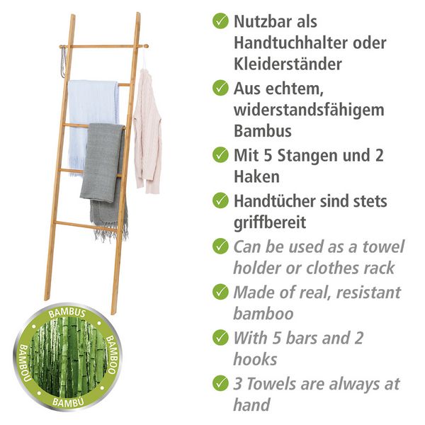 Produktbild: Handtuchleiter Mod. Bahari Bambus, Handtuchhalter