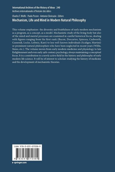 Produktbild: Mechanism, Life and Mind in Modern Natural Philosophy