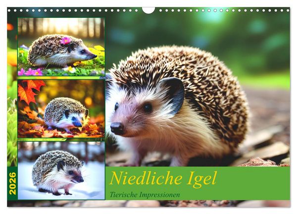 Produktbild: Niedliche Igel (Wandkalender 2026 DIN A3 quer), CALVENDO Monatskalender