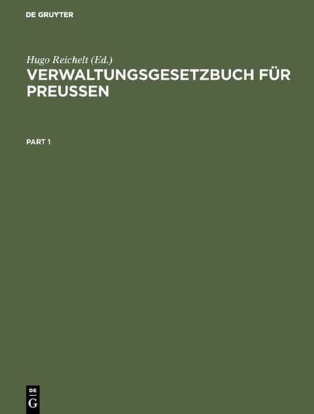 Produktbild: Verwaltungsgesetzbuch f&uuml;r Preu&szlig;en