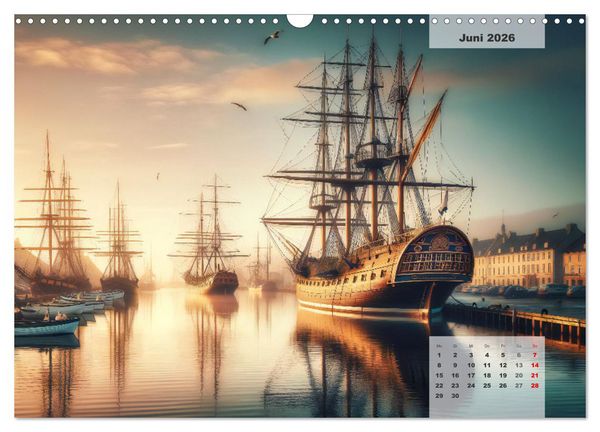 Produktbild: Die Befreiung der Flaschenschiffe - Historische Segelschiffe (Wandkalender 2026 DIN A3 quer), CALVENDO Monatskalender