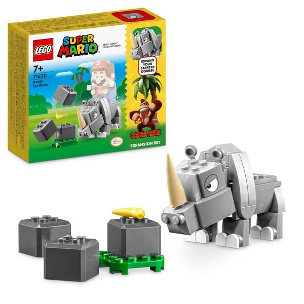 LEGO Super Mario 71420 Rambi das Rhino – Erweiterungsset mit Tierfigur