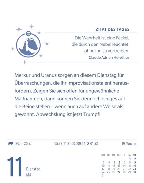Produktbild: Wassermann Sternzeichenkalender 2027 - Tagesabrei&szlig;kalender - Ihr Horoskop f&uuml;r jeden Tag