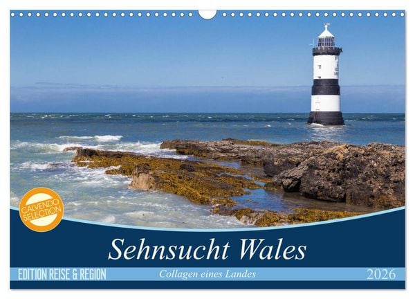 Produktbild: Sehnsucht Wales - Collagen eines Landes (Wandkalender 2026 DIN A3 quer), CALVENDO Monatskalender