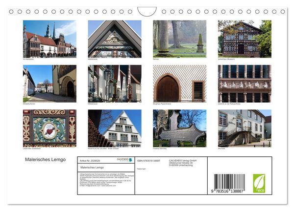 Produktbild: Malerisches Lemgo (Wandkalender 2026 DIN A4 quer), CALVENDO Monatskalender