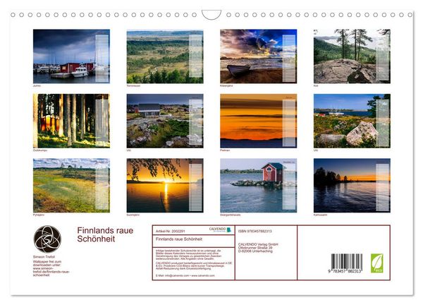 Produktbild: Finnlands raue Sch&ouml;nheit (Wandkalender 2026 DIN A3 quer), CALVENDO Monatskalender