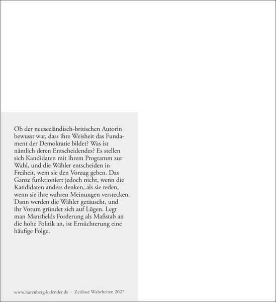 Produktbild: Zeitlose Wahrheiten Postkartenkalender 2027 - Kalender mit 53 Karten, ausgew&auml;hlt und kommentiert von Klaus Michael Groll
