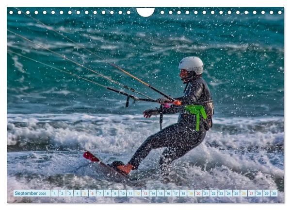 Produktbild: Kitesurfen - &uuml;ber den Wellen (Wandkalender 2026 DIN A4 quer), CALVENDO Monatskalender