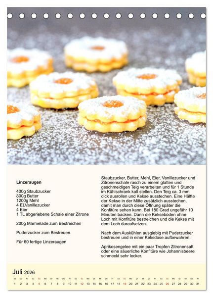 Produktbild: Pl&auml;tzchen. Kekse f&uuml;r das ganze Jahr! (Tischkalender 2026 DIN A5 hoch), CALVENDO Monatskalender