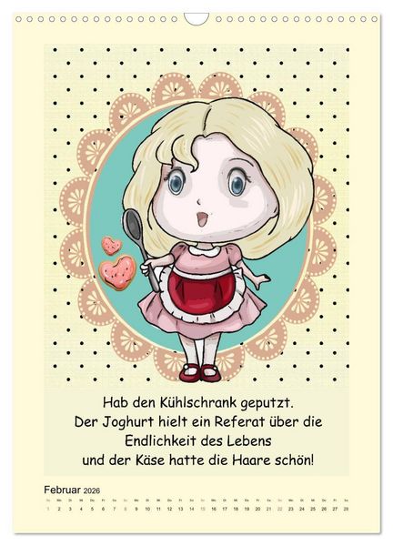 Produktbild: Mampfen und Lachen! Lustige Spr&uuml;che &uuml;ber K&uuml;che, kochen und essen (Wandkalender 2026 DIN A3 hoch), CALVENDO Monatskalender