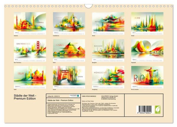 Produktbild: St&auml;dte der Welt - Premium Edition (Wandkalender 2027 DIN A3 quer), CALVENDO Monatskalender