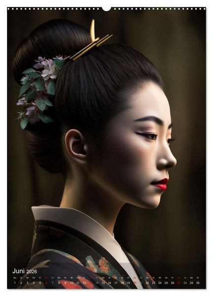 Produktbild: Wundersch&ouml;ne Portraits Japanischer Geishas (Wandkalender 2026 DIN A2 hoch), CALVENDO Monatskalender