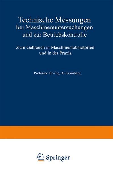 Produktbild: Technische Messungen bei Maschinenuntersuchungen und zur Betriebskontrolle