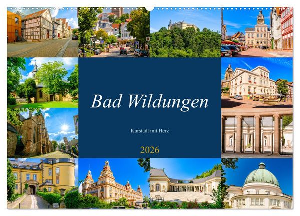 Produktbild: Bad Wildungen, Kurstadt mit Herz (Wandkalender 2026 DIN A2 quer), CALVENDO Monatskalender