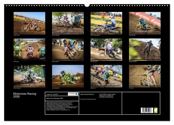 Produktbild: Motocross Racing 2026 (Wandkalender 2026 DIN A2 quer), CALVENDO Monatskalender