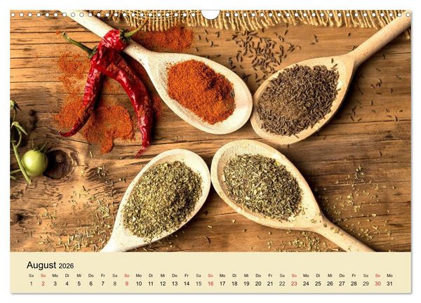 Produktbild: Aromatische Gew&uuml;rze. Die himmlischen Kostbarkeiten aus aller Welt (Wandkalender 2026 DIN A3 quer), CALVENDO Monatskalender