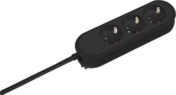 Produktbild: Bachmann 387170 Steckdosenleiste 3fach Schwarz Schutzkontakt 1St.