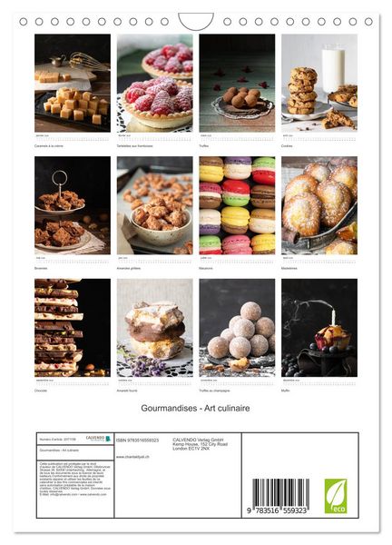 Produktbild: Gourmandises - Art culinaire (Calendrier mural 2026 DIN A4 horizontal), CALVENDO calendrier mensuel